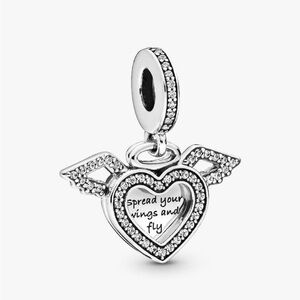 Pandora Heart with Angel Wings Charm *PLEASE READ DESCRIPTION*